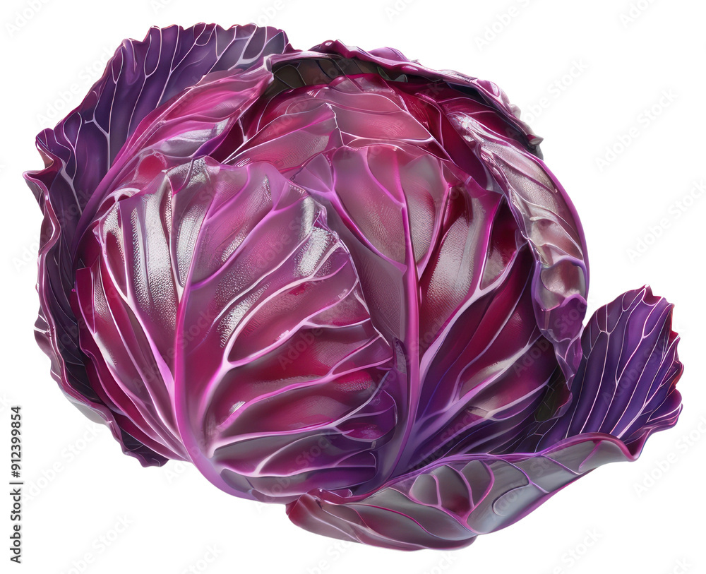 Obraz premium PNG Vibrant purple cabbage illustration