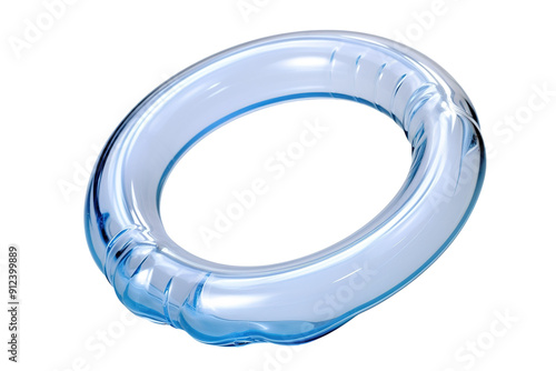 A Translucent Blue Ring of Light Glowing in the Studio on a White or Clear Surface PNG Transparent Background