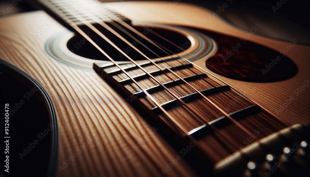 Fototapeta premium Acoustic guitar close up