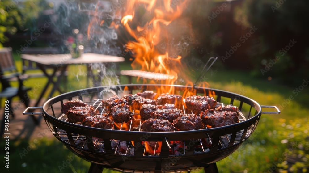 Grilling Steaks on Outdoor Barbecue
Grilling Steaks on Outdoor Barbecue