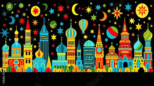  Illustration Of Russian Landmarks. Generative AI