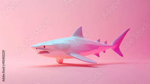 Wallpaper Mural A Stylish Pink Shark Toy displayed beautifully on a colorful Gradient Background setting Torontodigital.ca