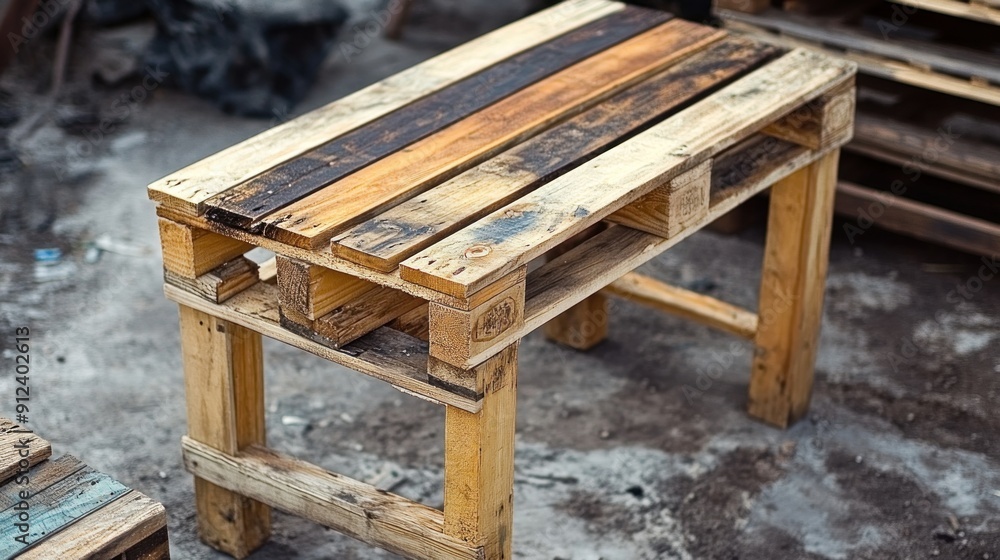 Naklejka premium Wooden Pallet Table