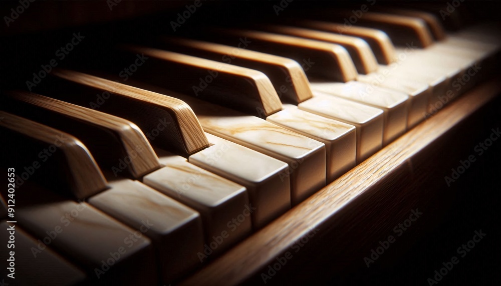 Wooden piano key focused shoot Wooden piano key focused shoot