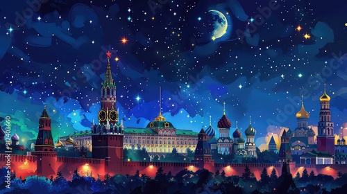  Illustration Of Russian Landmarks. Generative AI