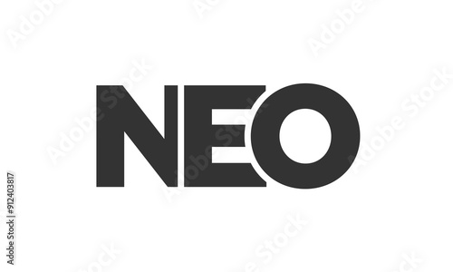 NEO logo design template with strong and modern bold text. Initial based vector logotype featuring simple and minimal typography. Trendy company identity.
