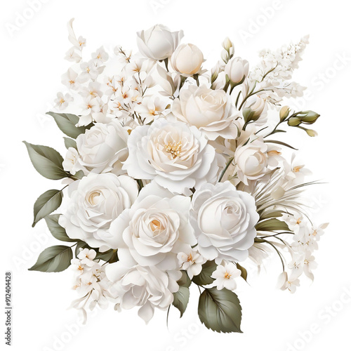 Floral flower bouquet design transparent background 