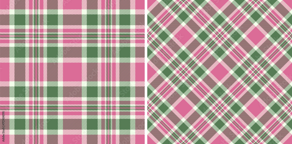 Texture fabric background of check seamless textile with a pattern tartan plaid vector. Set in christmas colors for clothing style trends. Texture fabric background of check seamless textile with a pattern tartan plaid vector. Set in christmas colors for clothing style trends.