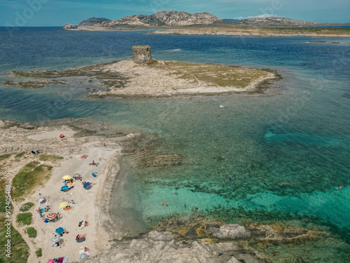 Aerial View of Spaggia La Pelosa Near Stintino, Sardegna photo