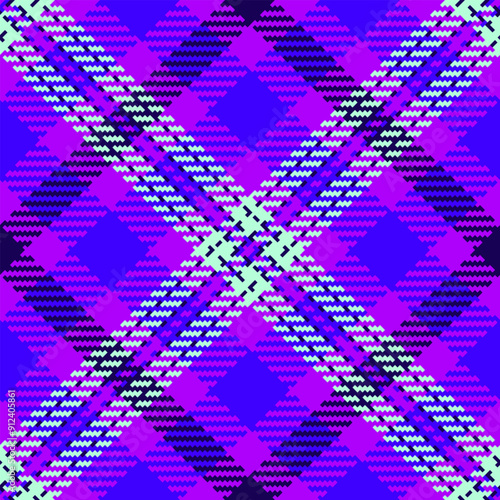 1950s pattern texture plaid, mother background check fabric. Nostalgic seamless vector textile tartan in bright and indigo colors.