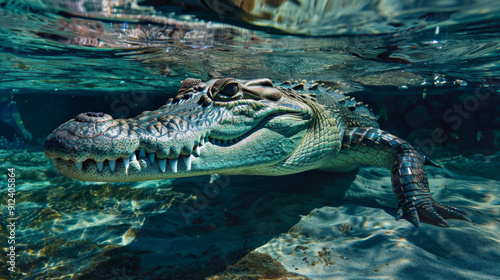 Wallpaper Mural Fantastic deadly alligator up close and personal in the swamp. Torontodigital.ca