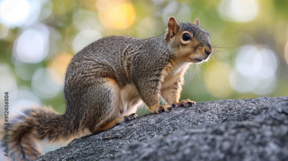 Selective focus shot of a cute fox squirrel Selective focus shot of a cute fox squirrel