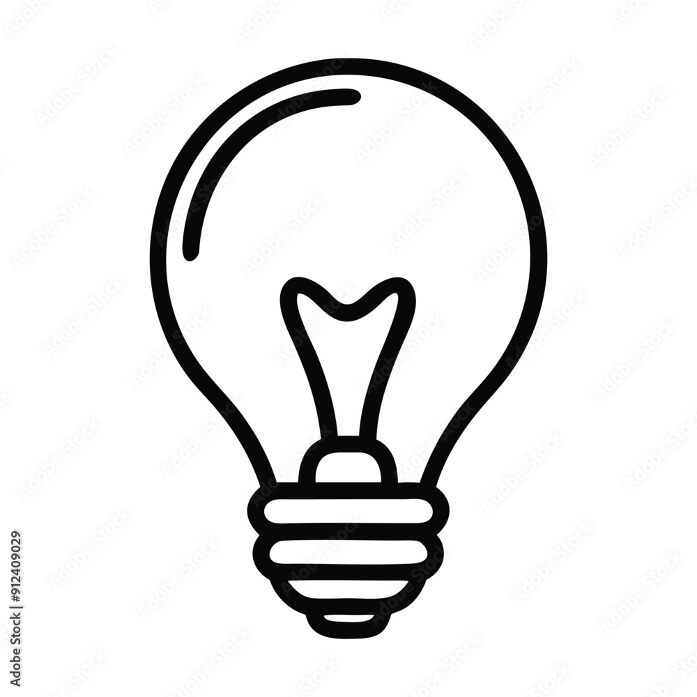 Light bulb line art icon illustration. Vector illustration Light bulb line art icon illustration. Vector illustration