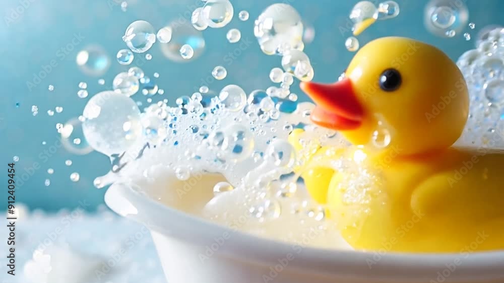 Rubber Duck in Bubble Bath. Rubber Duck in Bubble Bath.