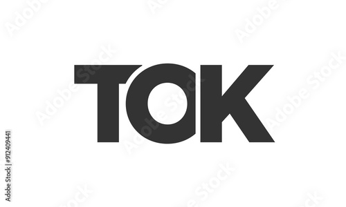 TOK logo design template with strong and modern bold text. Initial based vector logotype featuring simple and minimal typography. Trendy company identity.