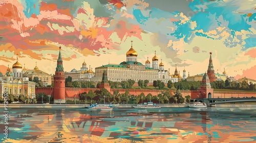  Illustration Of Russian Landmarks. Generative AI