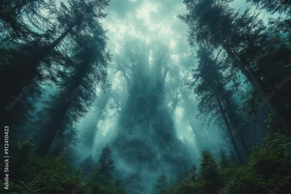 mystical forest scene with towering trees shrouded in dense fog ethereal light filtering through branches creates a dreamlike atmosphere moody and atmospheric landscape mystical forest scene with towering trees shrouded in dense fog ethereal light filtering through branches creates a dreamlike atmosphere moody and atmospheric landscape