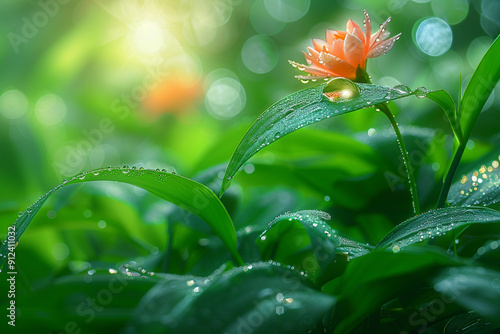 Experience mesmerizing beauty of nature with a stunning dewdrop restin photo