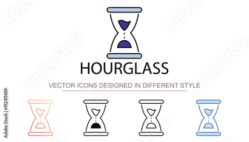 Hourglass icon design with white background stock illustration