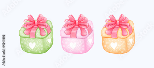 Hand-Drawn Gift Boxes with Bows - Perfect for Holiday Packaging