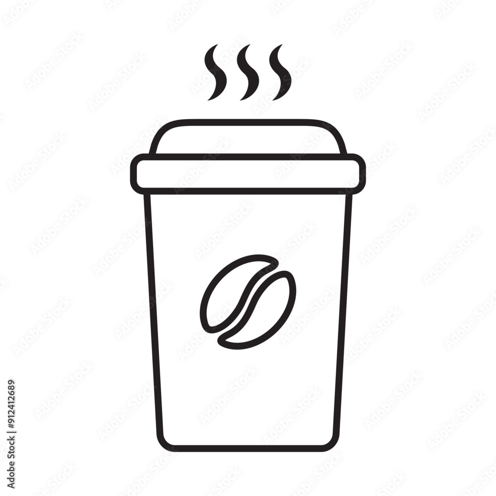 Hot coffee cup icon. Paper coffee cup icon isolated on white background. Hot coffee cup icon. Paper coffee cup icon isolated on white background.