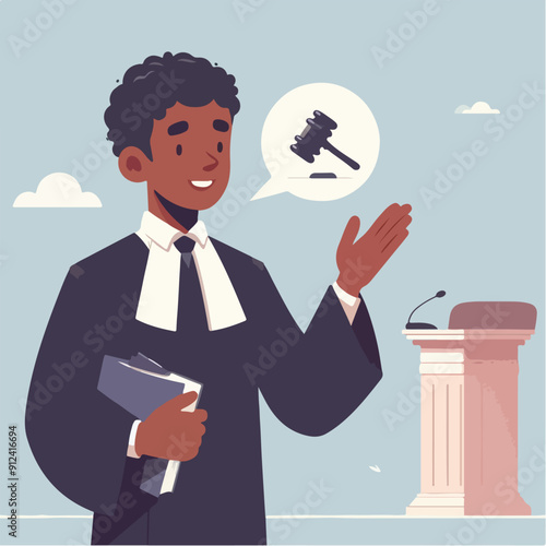 Judicial system people. Wooden tribunes with law representatives, jurors, accused, witness and prosecutor, court session, legal defence process or court tribunal