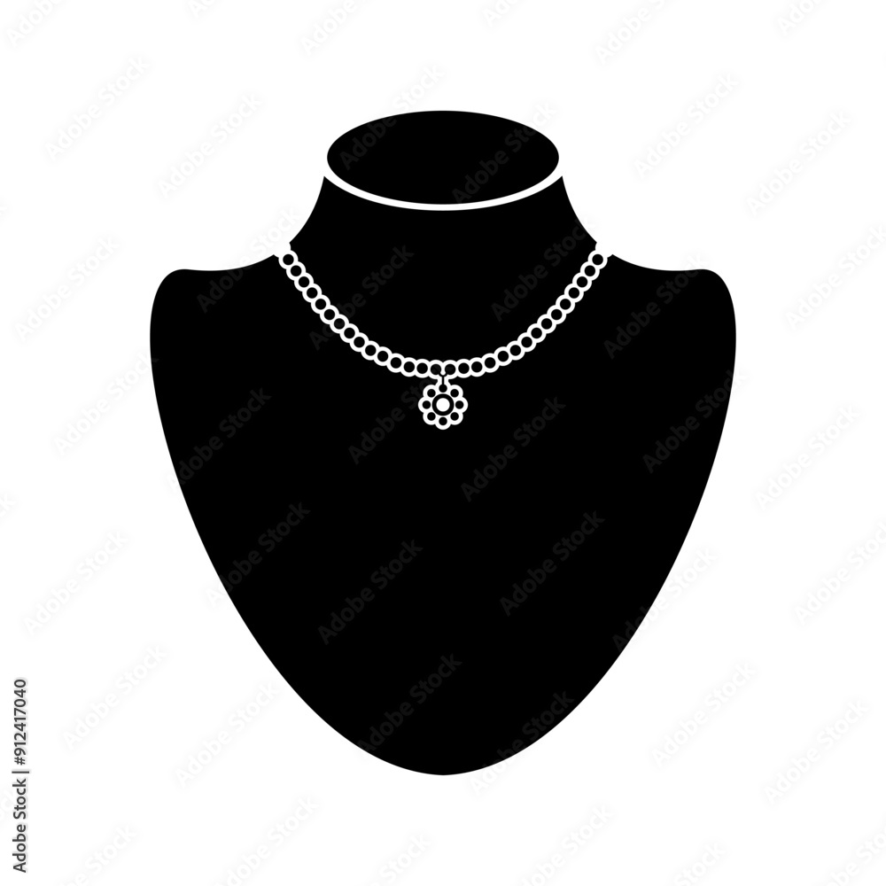 Beautiful pearl necklace. Jewel. necklace vector icon Beautiful pearl necklace. Jewel. necklace vector icon