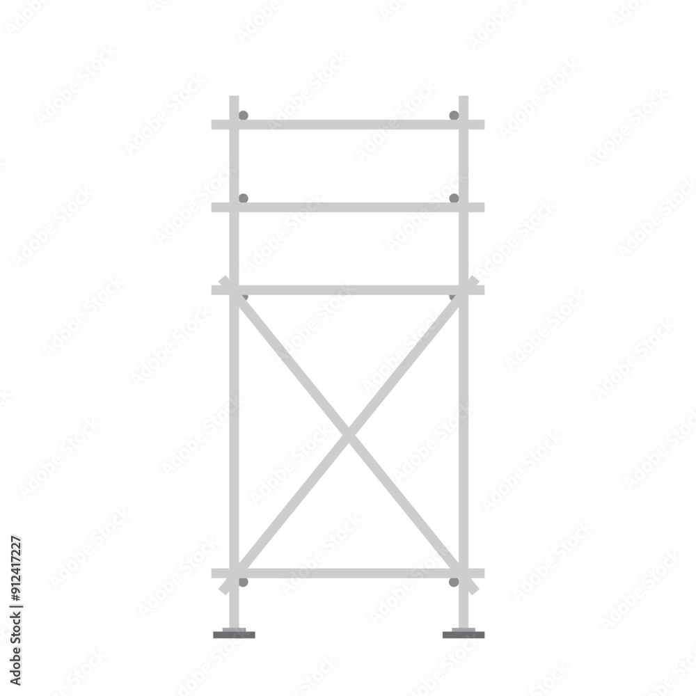 Scaffolding. Vector flat design aluminum prefabricated scaffolding isolated illustration white background. Scaffolding. Vector flat design aluminum prefabricated scaffolding isolated illustration white background.