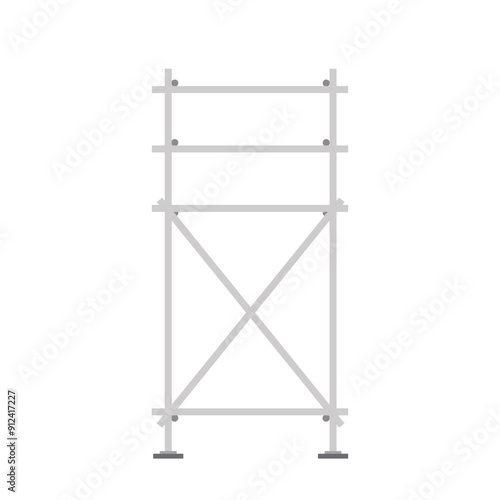 Scaffolding. Vector flat design aluminum prefabricated scaffolding isolated illustration white background.