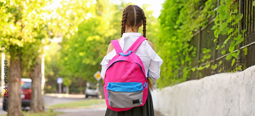 Cute little schoolgirl afte...