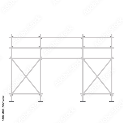 Scaffolding. Vector flat design aluminum prefabricated scaffolding isolated illustration white background.