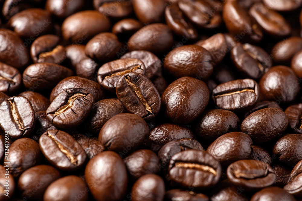 Coffee beans forming a textured background for coffee lovers Coffee beans forming a textured background for coffee lovers