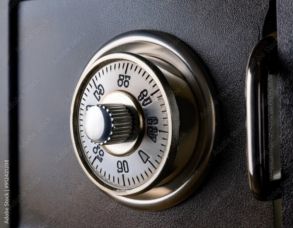 Safe with a locking mechanism, representing security, protection, and safekeeping. Safe with a locking mechanism, representing security, protection, and safekeeping.