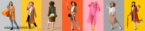 Set of fashionable young wo...