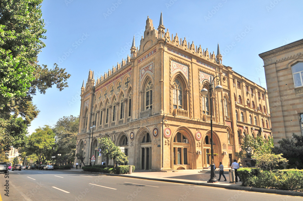 The Ismailiyya Palace a historical building that currently serves as the Presidium of the Academy of Sciences of Azerbaijan. The Ismailiyya Palace a historical building that currently serves as the Presidium of the Academy of Sciences of Azerbaijan.