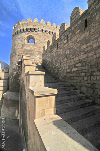 City walls of the old city of Baku, the capital of Azerbaijan photo