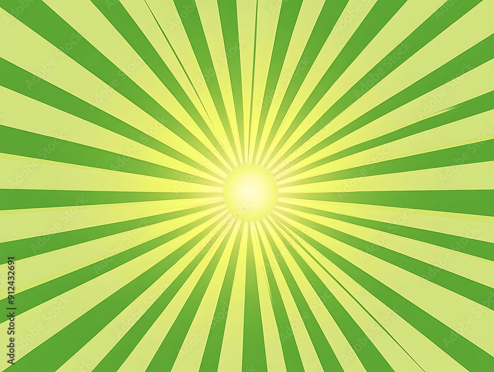 Obraz premium light green rays Suburst cartoon background 