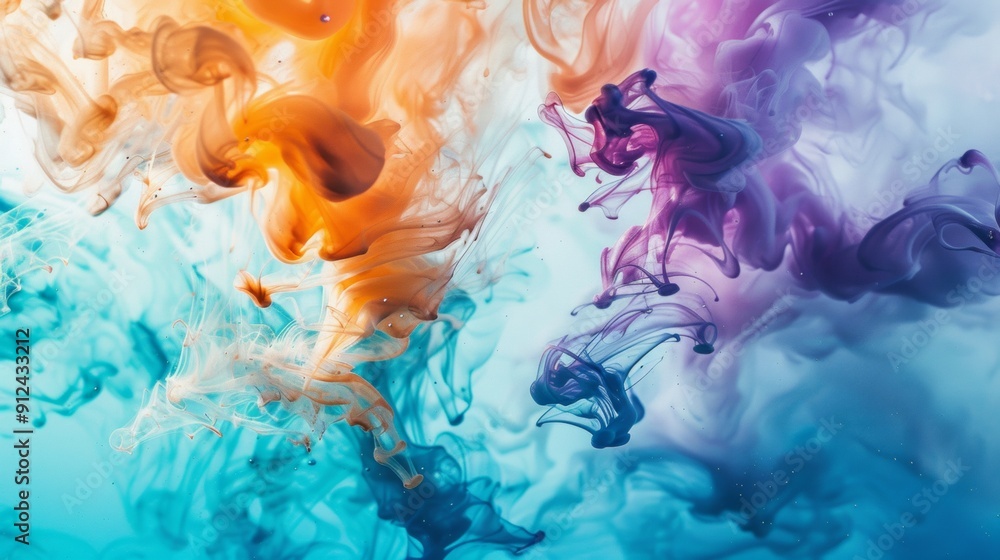 Acrylic colors in water abstract background Acrylic colors in water abstract background