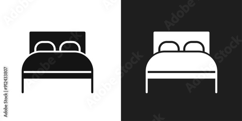 Bed icon logo set vector