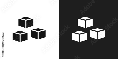 Boxes icon logo set vector