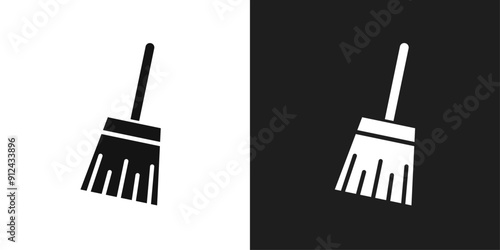 Broom icon logo set vector