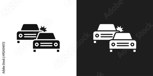 Car crash icon logo set vector