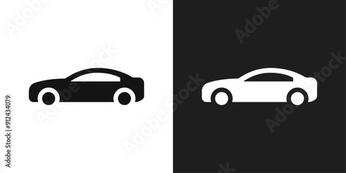 Car side view icon logo set vector