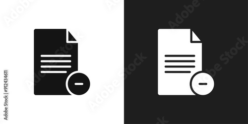 Delete document icon logo set vector