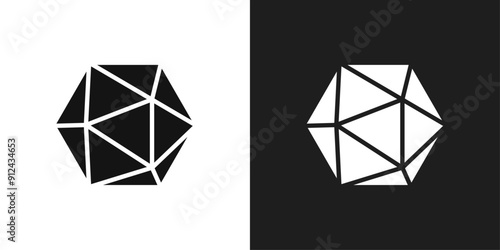 Dice d20 icon logo set vector