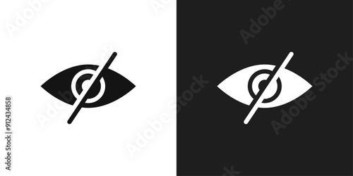 Eye crossed icon logo set vector