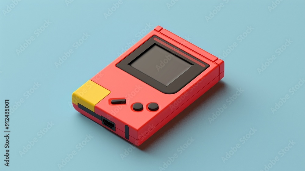 Game cartridge,3D render clay style, colorful, isolated on pure solid background Game cartridge,3D render clay style, colorful, isolated on pure solid background