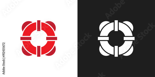 Life buoy icon logo set vector