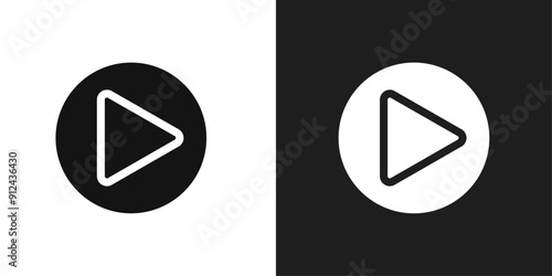 Play icon logo set vector
