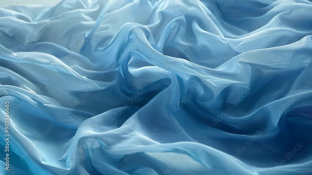 Elegant light blue fabric flowing in soft waves Elegant light blue fabric flowing in soft waves